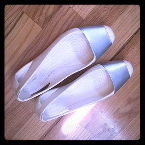 White Croc Flats